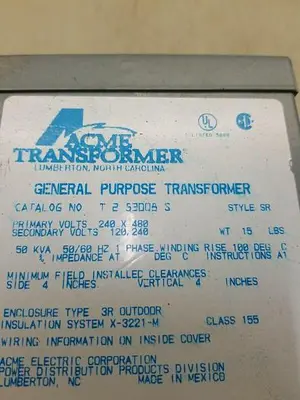 ACME ELECTRIC T-2-53008-S