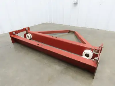 Underhung Bridge Crane Push End Truck 3.25"-7" Beam Flange 48"L 4" Poly Wheels