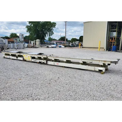 Used 18" wide x 33'-6" L FMC Stainless Steel Two-channel Vibrating Pan Conveyor