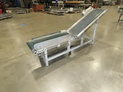 Gammerler 20"x 7' 6" Slider Bed Conveyor Flat to Incline 14" Belt 280 FPM 480V