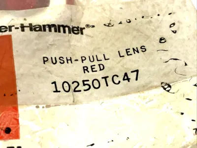 10250TC47 | Eaton  Illuminated Push-Pull Operator Lens, Red, 40mm LOT OF 2 - New