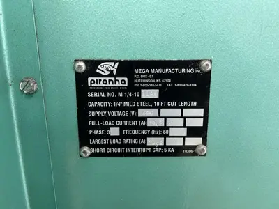 Used PIRANHA M1410 Power Squaring Shears (Inch) Georgia US | The Equipment Hub #1148002