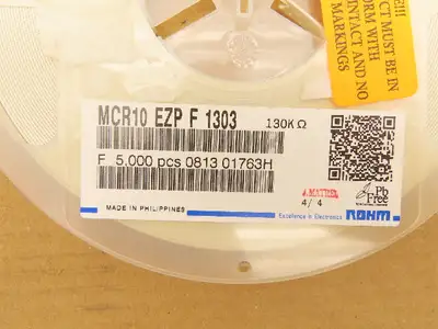 Rohm MCR10EZPF1303 Chip Resistor Tape And Reel 130 kOhms ± 1% 1/8W 5000 Pcs