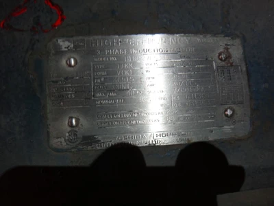 Toshiba 100 HP 3600 RPM Motor