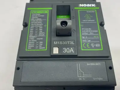 USED NOARK MOLDED CASE CIRCUIT BREAKER CAT A, HACR TYPE, 3-POLE