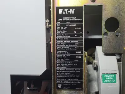15kV Switchgear Lineup MVS Load Break Controller, 2000 Amp