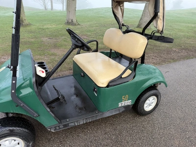 (1) 2017 E-Z-Go golf cart with a Kawasaki gas engine, model 625111G01, includes canopy, ball cover, ...