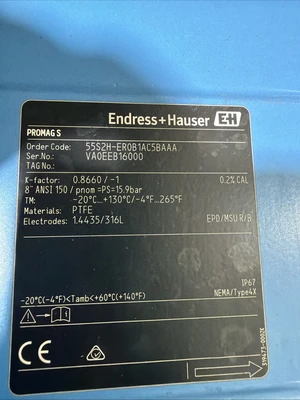 NEW Endress+Hauser 55S2H-EROB1AC5BAAA