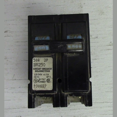 Cutler Hammer 2 Pole 50 Amp Push-in Breaker
