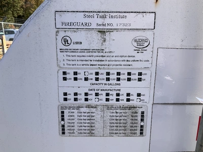 Used FIREGUARD 1000 GALLON GAS TANK Stationary Fuel Tanks Michigan US | Miedema Asset Management Group #1579229