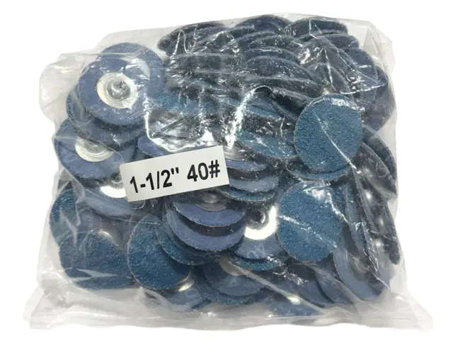 Surf-Pro 1-1/2" Quick Change Sanding Discs 40 Grit Zriconia Turn-On 100 Pack
