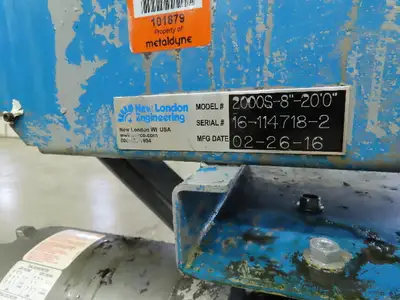 New London Engineering 8"x 20' Plastic Roller Belt Accumulating Conveyor 30 FPM