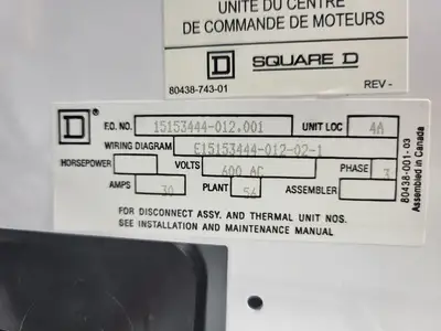 USED SQUARE D MODEL 6