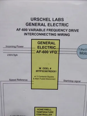 7.5HP General Electric 6KFP23007X9XXXA1 AF-600 FP Variable Frequency Drive Used