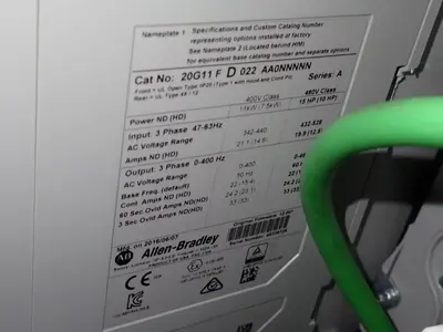 Used 2014 Allen-Bradley 20G11FD022AA0NNNNN Variable Speed Drives Ohio US | HGR 24 #879621