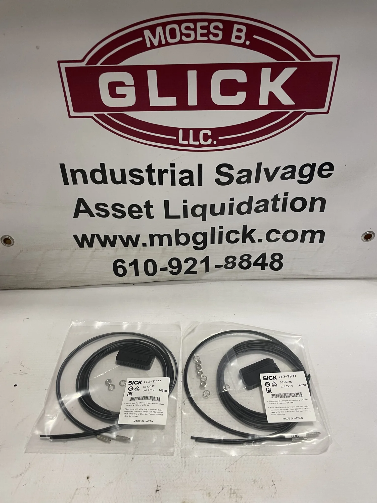 SICK LL3-TK77 Optical Fiber Cable 2.2mm x 2000mm -NIB lot of 2
