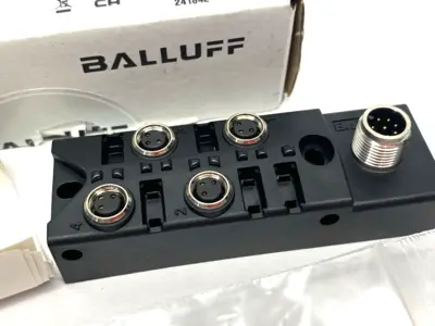Used Balluff Junction Block 4x M8x1-Female, 3-pin BPI 4M303P-5K-B0-SM48T PLC Processors Michigan US | Maverick Industrial Sales #1389155