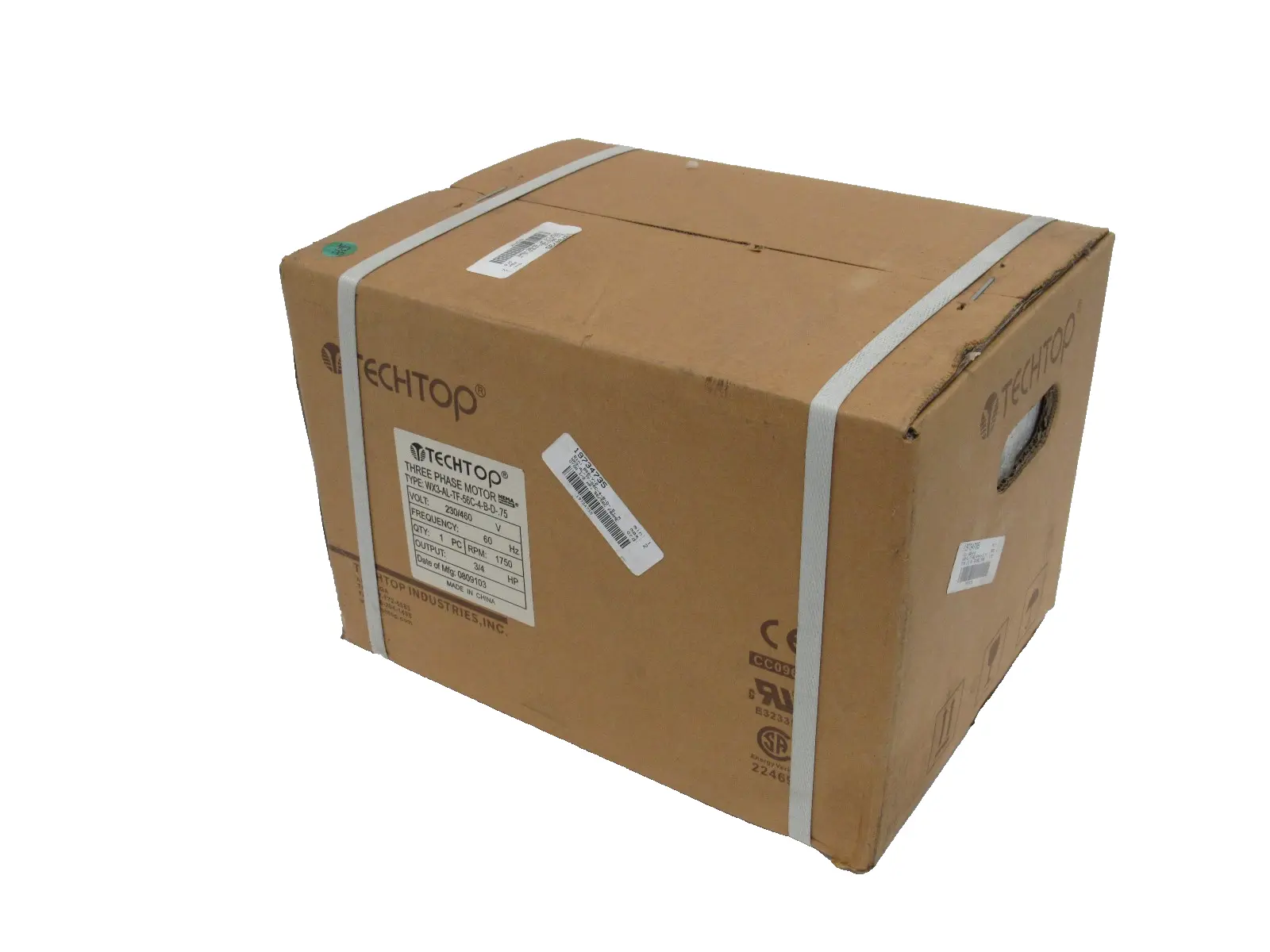 NEW TECHTOP WX3-AL-TF-56C-4-B-D-75 MOTOR 3/4HP 230/460V WX3-ALTF56C4BD75