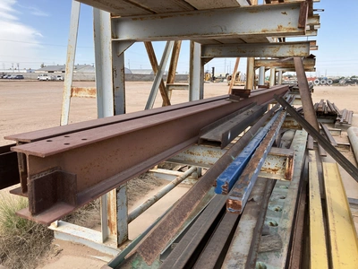 1 Ton Bridge Crane, free standing, 30' long x 10' wide x 10' 6" under hook. approx.