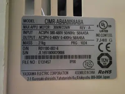 USED YASKAWA CIMR-AB4A0058ABA