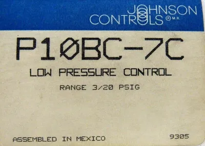 NEW JOHNSON CONTROLS P10BC-7C PRESSURE CONTROL P10BC7C