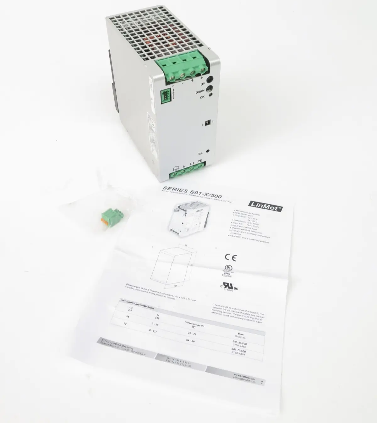 New | in-Stock LinMot S01-72/500 Power Supplies California US | ANACAPA EQUIPMENT BROKERS, INC #1557951