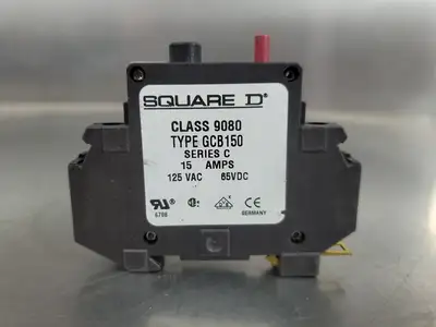 USED Square D Class 9080 GCB150 Circuit Protector, 15A, 125VAC