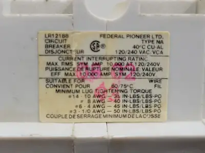 Used FEDERAL PIONEER NA215 Switchgears British Columbia CA | Lenmark #242211