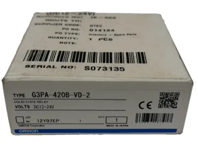 NEW OMRON G3PA-420B-VD-2 SOLID STATE RELAY 12-24V G3PA420BVD2