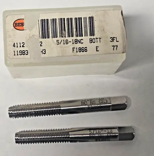 Lot of 2 Besly Tap 5/16 - 18 NC GH3 Bott 3 FL Brand New USA Made