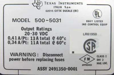 NEW TEXAS INSTRUMENTS 500-5031 OUTPUT MODULE 5005031 2491350-0001