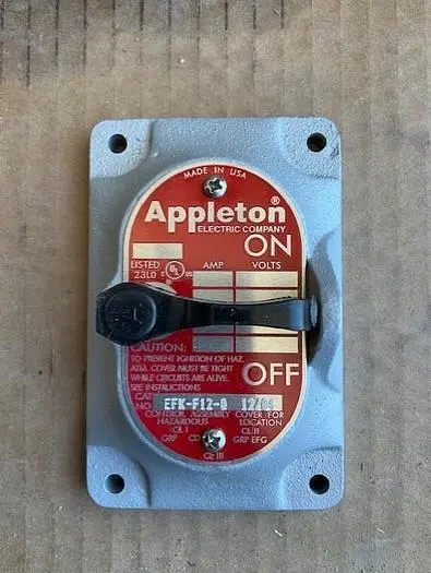 Appleton Control Assembly PN EFK-F12-0