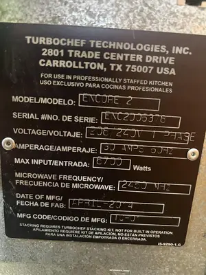 Used TURBOCHEF ENCORE2 Ovens Florida US | BAM Discount Restaurant Equipment #1507794