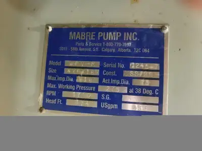 USED MABRE PUMP WPV-R