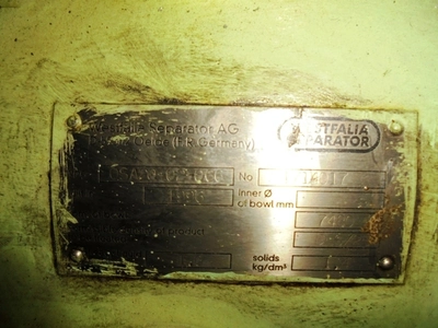 (2) Westfalia OSA 20-02-066 lube oil purifiers, SS.