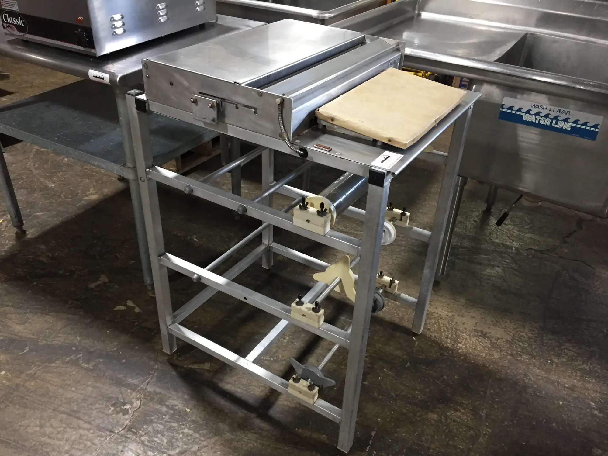 Used Heat Seal 104A Floor Standing Hand Wrapper