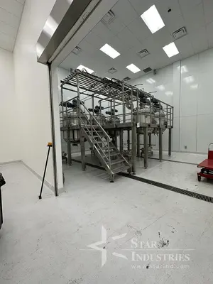 Process Kitchen, Jacketed, Vacuum, Multi Motion Mixing Kettles, Pumps and Mezzanine- BULK LOT