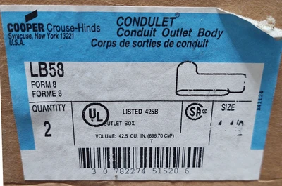 NEW Crouse-Hinds LB58