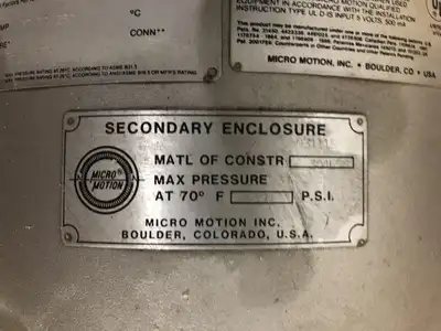 Micro Motion DE065S113NU Coriolis Mass Flow Sensor 2250 PSIG -NIB