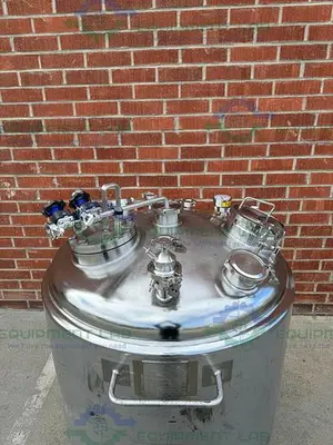 USED PRECISION STAINLESS 600 LITER STAINLESS STEEL JACKETED REACTOR 45 PSI