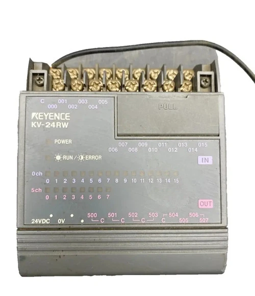 Keyence KV-24RW PLC Processor, 16 Input, 8 Output, 24VDC [Refurbished]