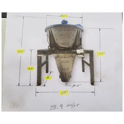 Used 35 cubic foot Stainless Steel Hopper / Mixer Weigh Bin