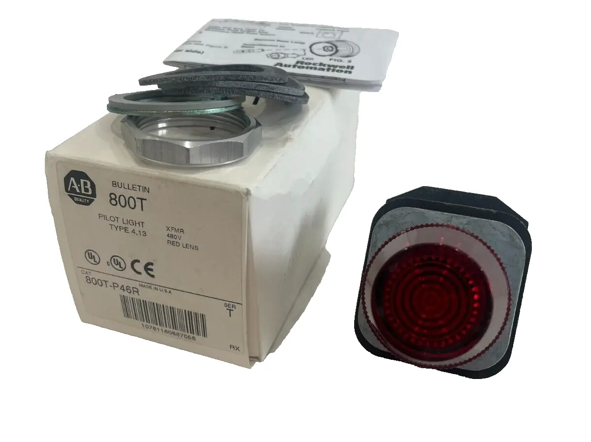 ALLEN BRADLEY 800T-P46R PILOT LIGHT SERIES T 800TP46R NEW, SURPLUS