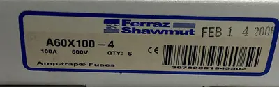 New | in-Stock FERRAZ SHAWMUT A60X100-4 Miscellaneous Equipment (Electrical & Power) | Surplus Asset Holdings #1188806