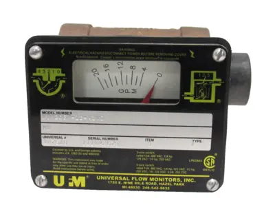 NEW UNIVERSAL FLOW MONITORS WVM20GM-12-A1WD FLOW RATE 127518 1-3/4"