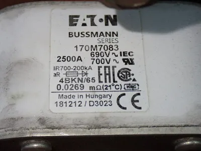Used EATON BUSSMANN 170M7083 Fuses Ohio US | HGR 24 #1186270