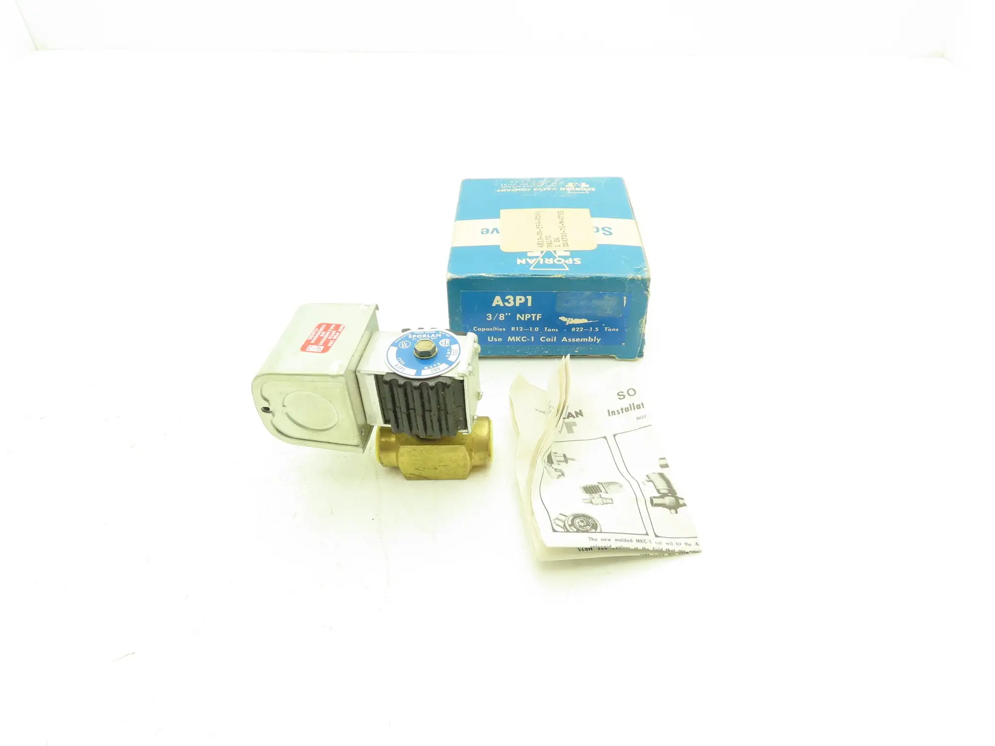 Sporlan A3P1 Solenoid Valve Less Coil 3/8"NPTF R12-1.0 Ton R22-1.5 Ton for MKC-1