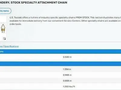 Tsubaki #40 Bindery Attachment Roller Chain 0.50" Pitch 10' Conveying Chain