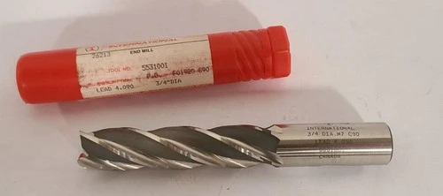 International 4 Flutes HSS High Speed Steel End Mill 3/4 Diameter Made in Canada
