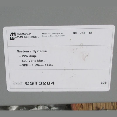 USED 2012 HAMMOND MANUFACTURING CST3204